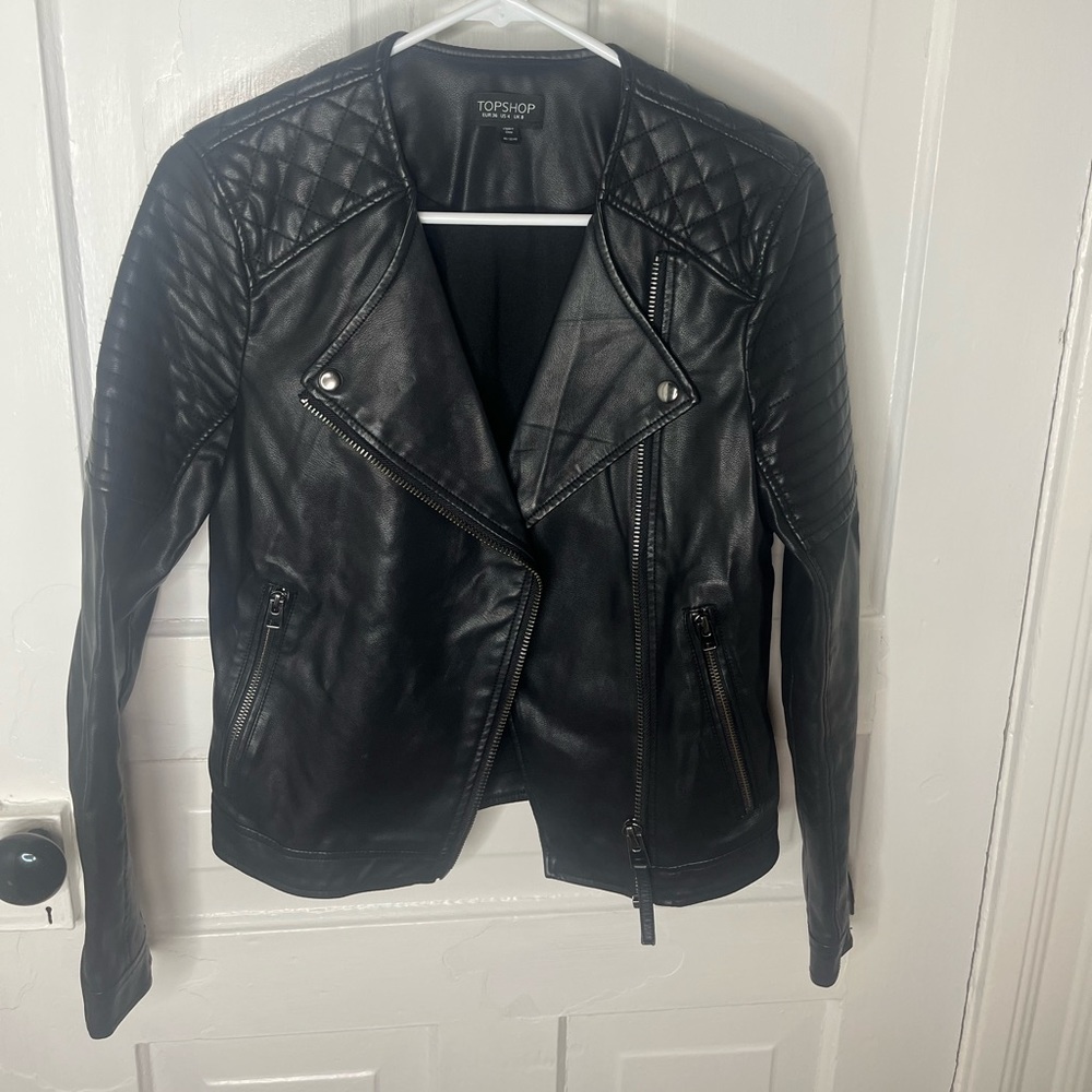 Topshop faux leather jacket